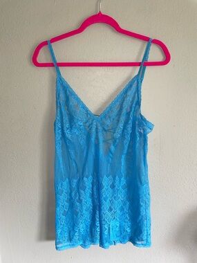 Victoria's Secret Turquoise Lace nightie Chemise